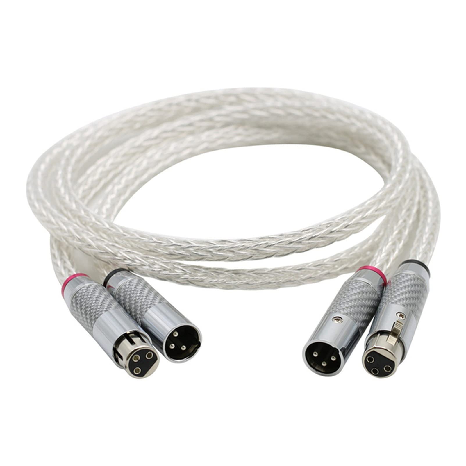 Cable de audio jack 3.5mm Hola fin 8AG Plateado OCC 16 Cable de audio Strands con fibra de carbono 3pins XLR Cable Balance, Conector XLR, Audio Cable de audio jack ( Color : White Carbon Fiber , Size