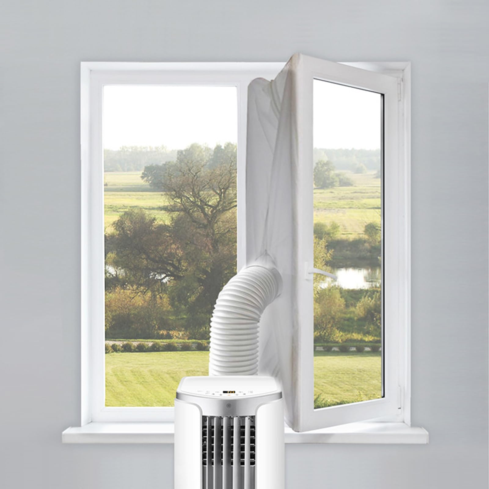 -Set für mobile Klimaanlage, Dichtungsset für Belüftung von Wäschetrockner, Installation ohne Bohren, mit Zubehör für Wohnzimmer und Schlafzimmer