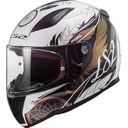 Casco Integral Azul LS2, Casco Moto Integral Rapid Boho White Black Pink, M