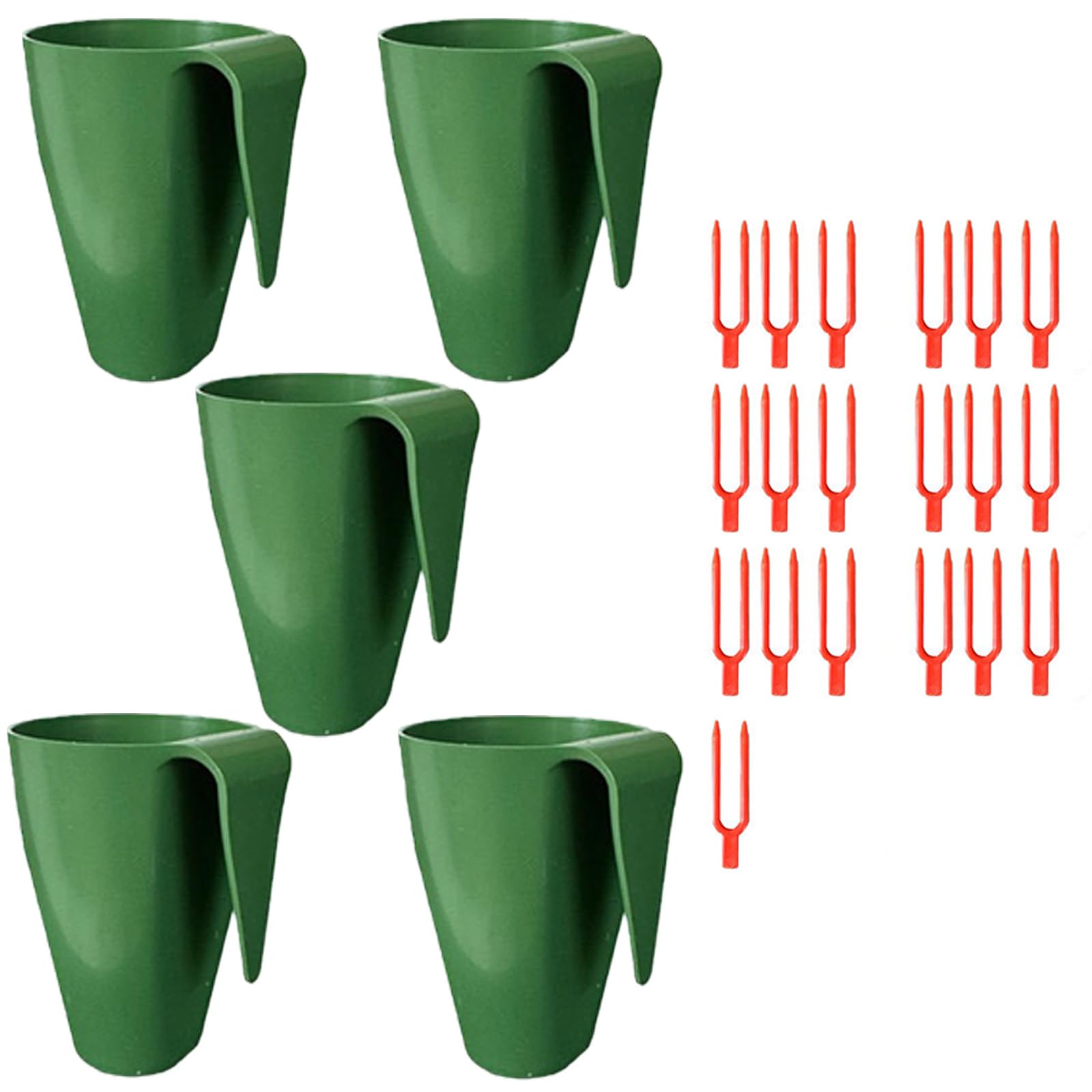 Piceioep Food Grade Propagation Cups Set with Aeration Holes and Runner Forks for Strawberry Seedlings in Various Environments Weather Resistant Propagation Cups