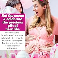 Vista 6 de AmandaCreation - Invitaciones de ducha con temática de elefante floral de dalia en acuarela, 20 tarjetas de relleno de 5 x 7 pulgadas con veinte