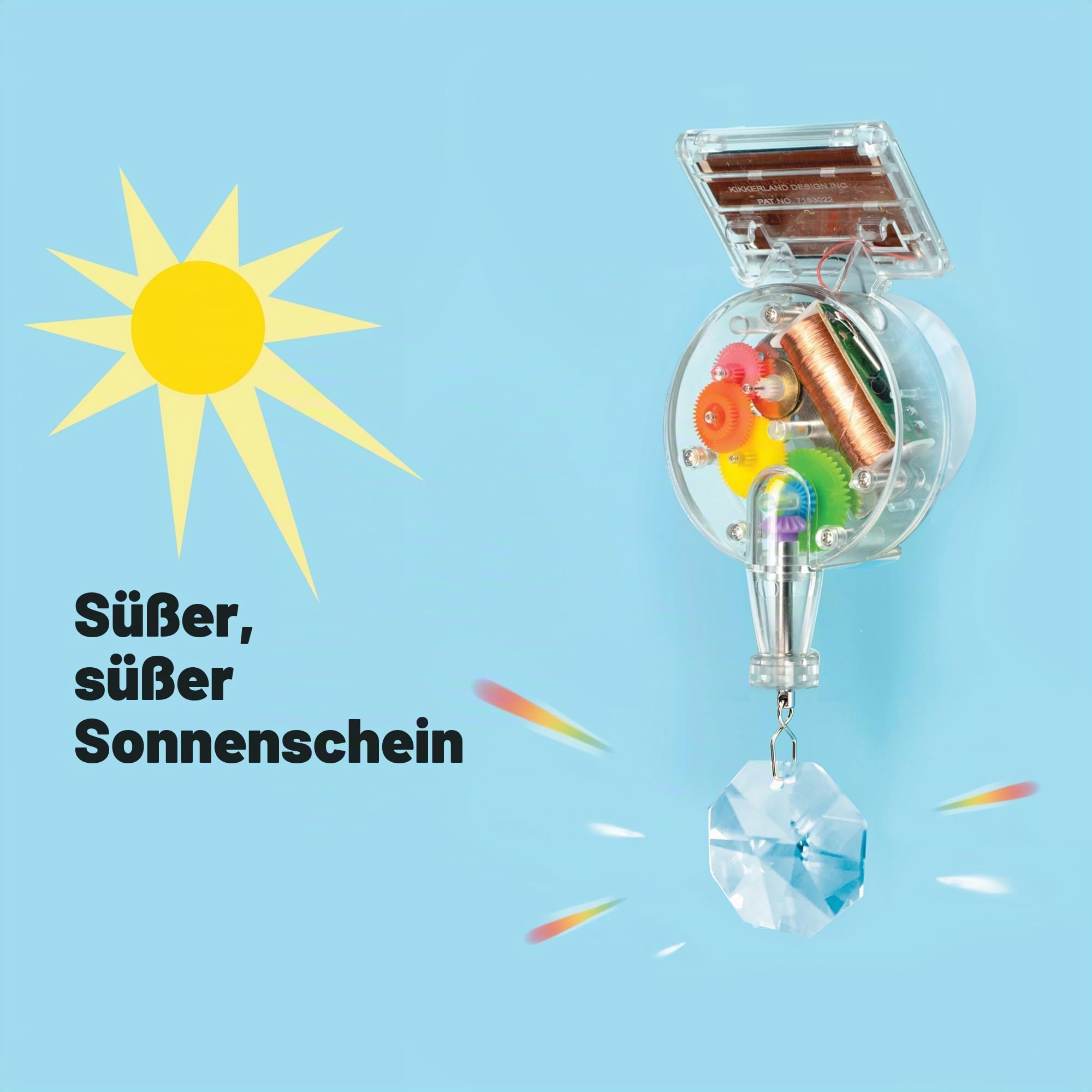 SOLARBETRIEBENER Regenbogen - Macher Zauber Projektor, Rainbow Maker mit Solarantrieb Single