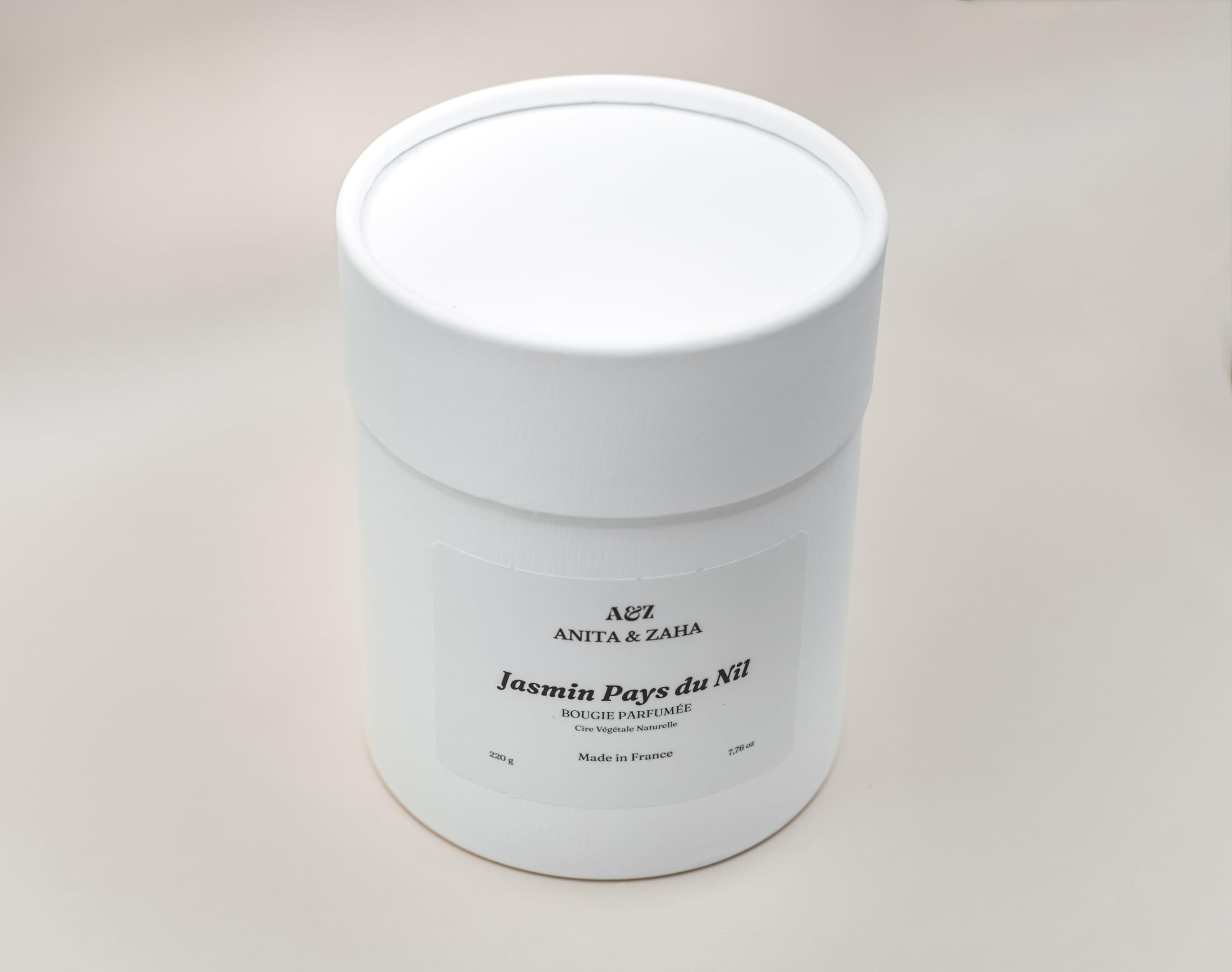 Vela perfumada de alta gama jazmín país del nilo, cera de soja natural, fabricación artesanal grasa, vidrio, 220 g/60 horas