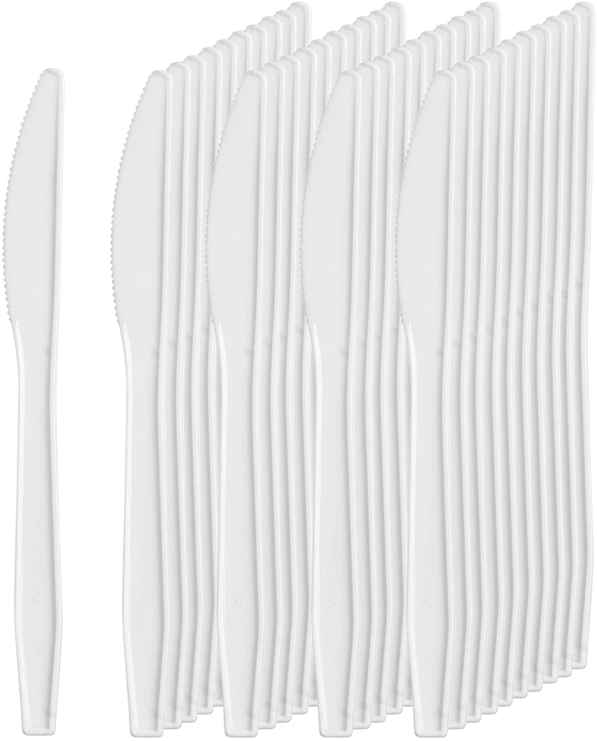 Nicole Fantini Medium Weight White Disposable Plastic Knife Collection: Qty 50