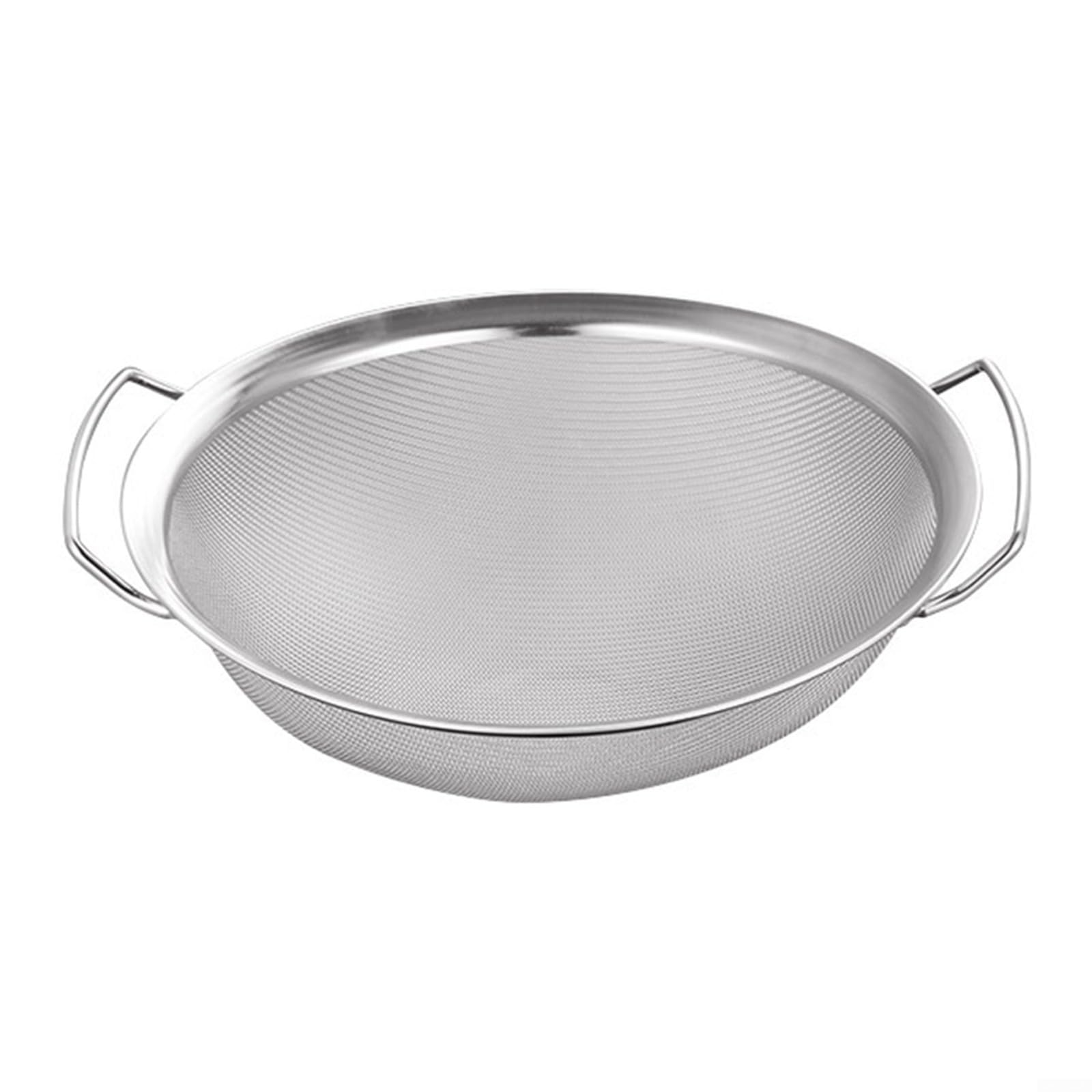 YJDOORPLAY Stainless Steel Fine Mesh Strainer Basket Double Handle Kitchen Sieve Colander for Flour Sifting Juice Filtering Food Draining 16-28cm(28cm)