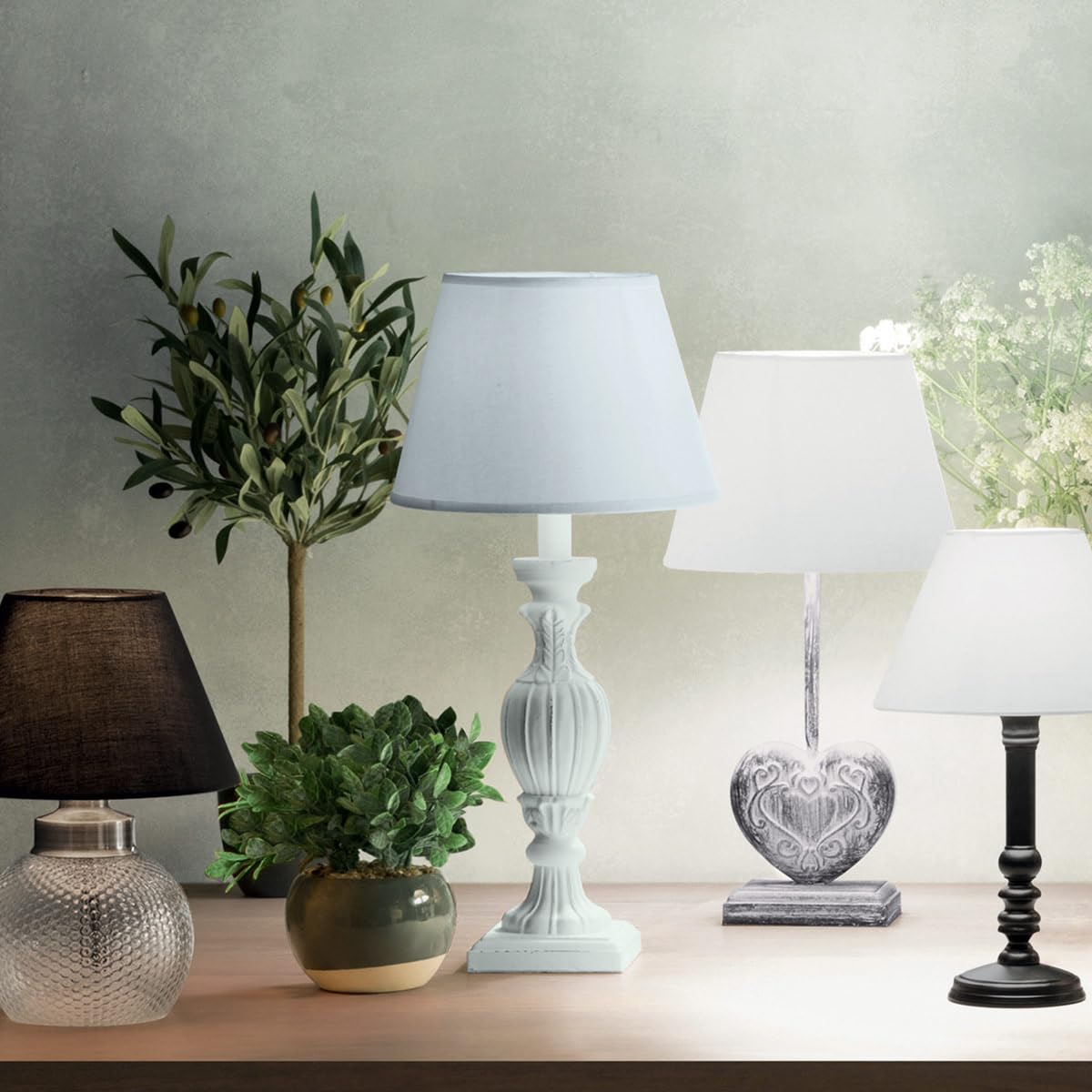 Lampa sto³owa PATINE GRIS z aba¿urem, 56 cm, Farbe:weiß