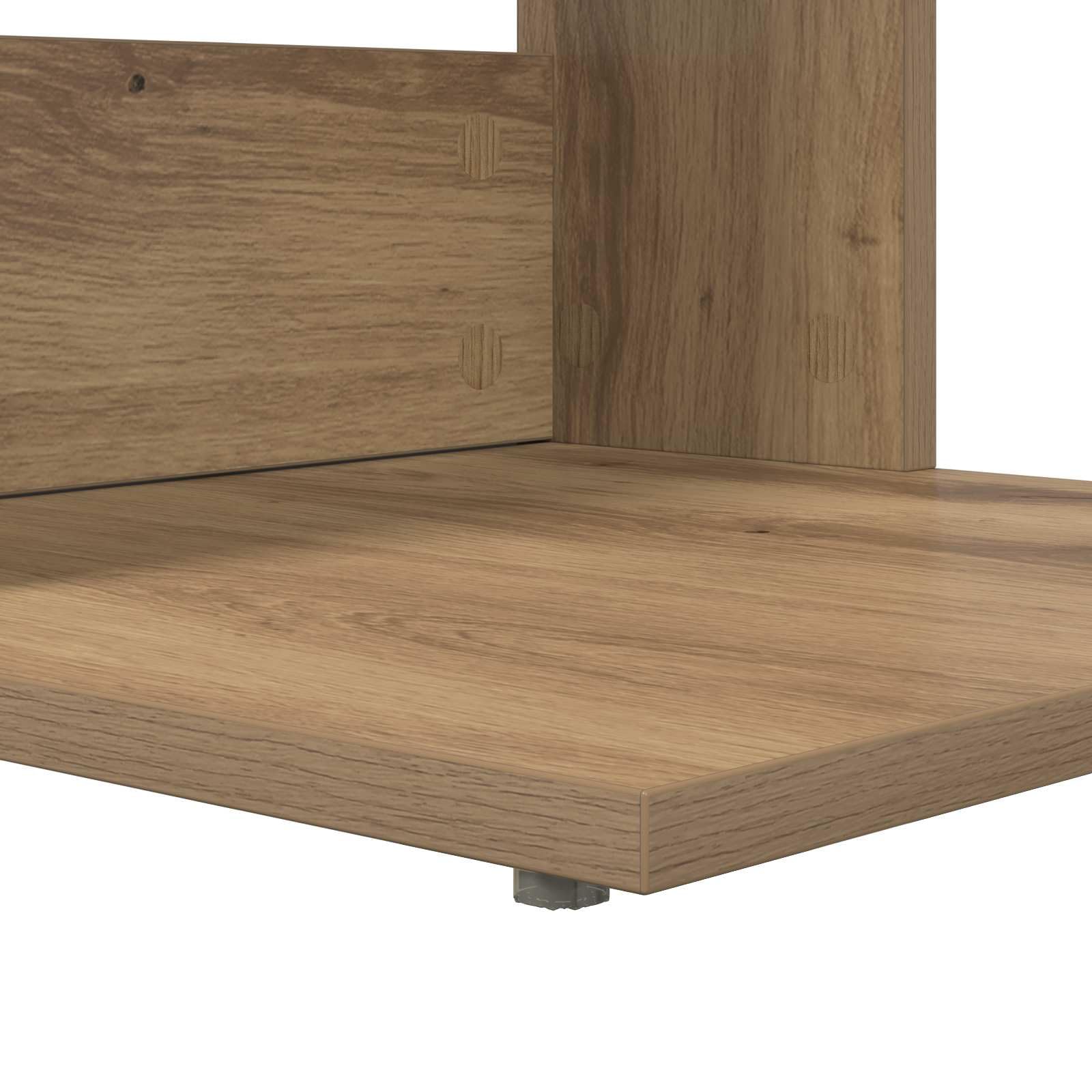Mesa auxiliar de roble Artisan, 40 x 38 x 62,5 cm, moderna mesa de centro de madera, mesa rectangular para salón y oficina, mesa de café estable para sofá y sillón