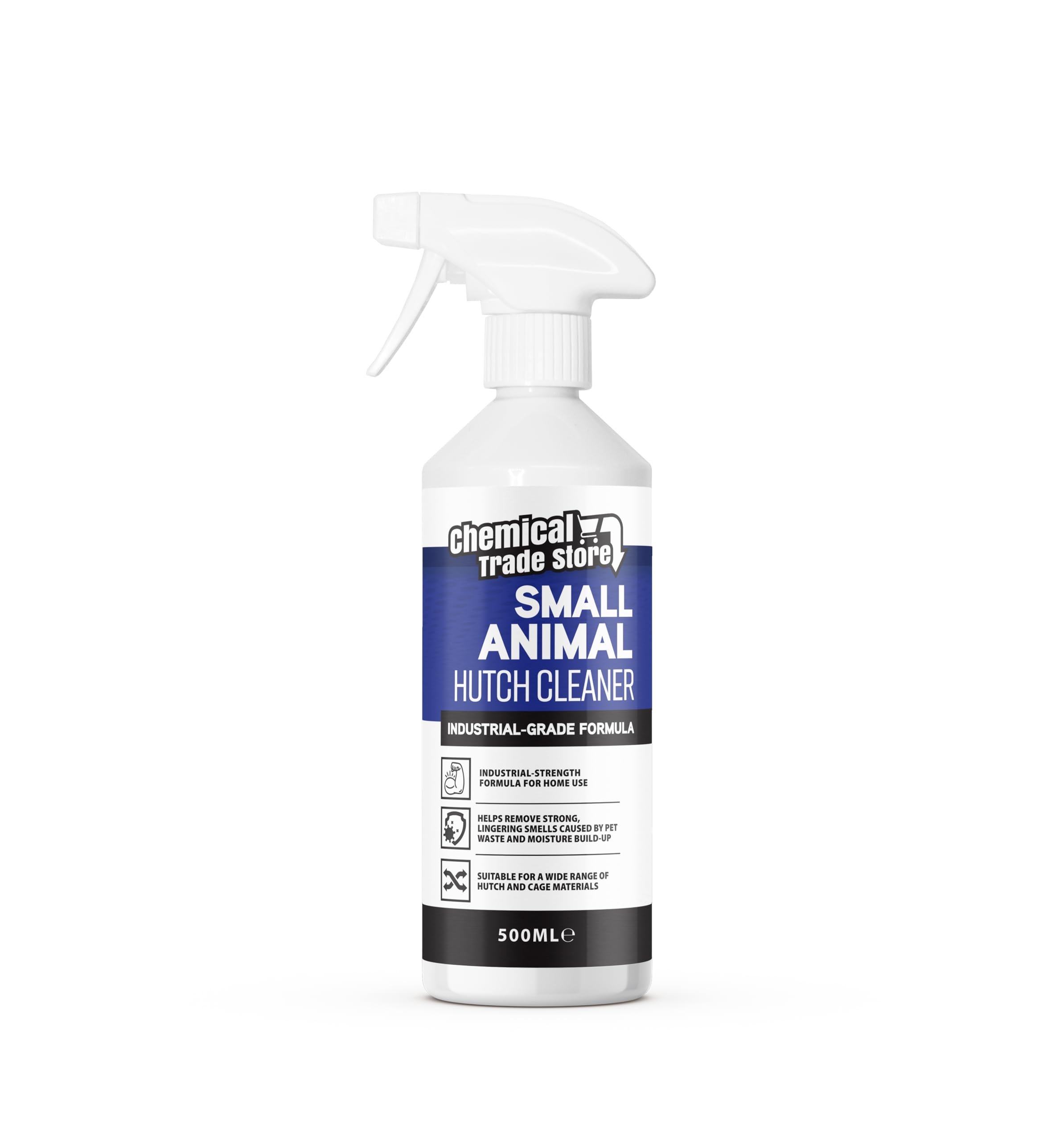Chemical Trade Store - Small Animal Hutch Cleaner 500ml - Professional-Grade Spray for Cleaning and Deodorising Small Pet Hutches and Cages - For Use on Wood, Plastic, and Wire Surfaces