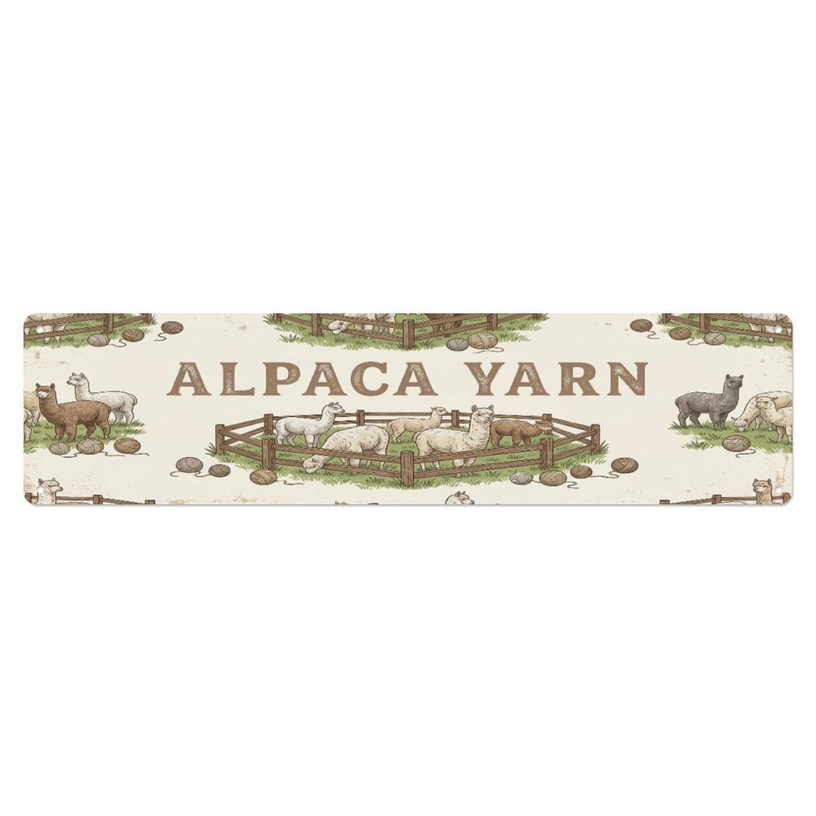 Xanthor Style Metal Tin Sign Vintage Pen Fluff Alpaca Farmhouse Funny Alpaca Backyard Farm
