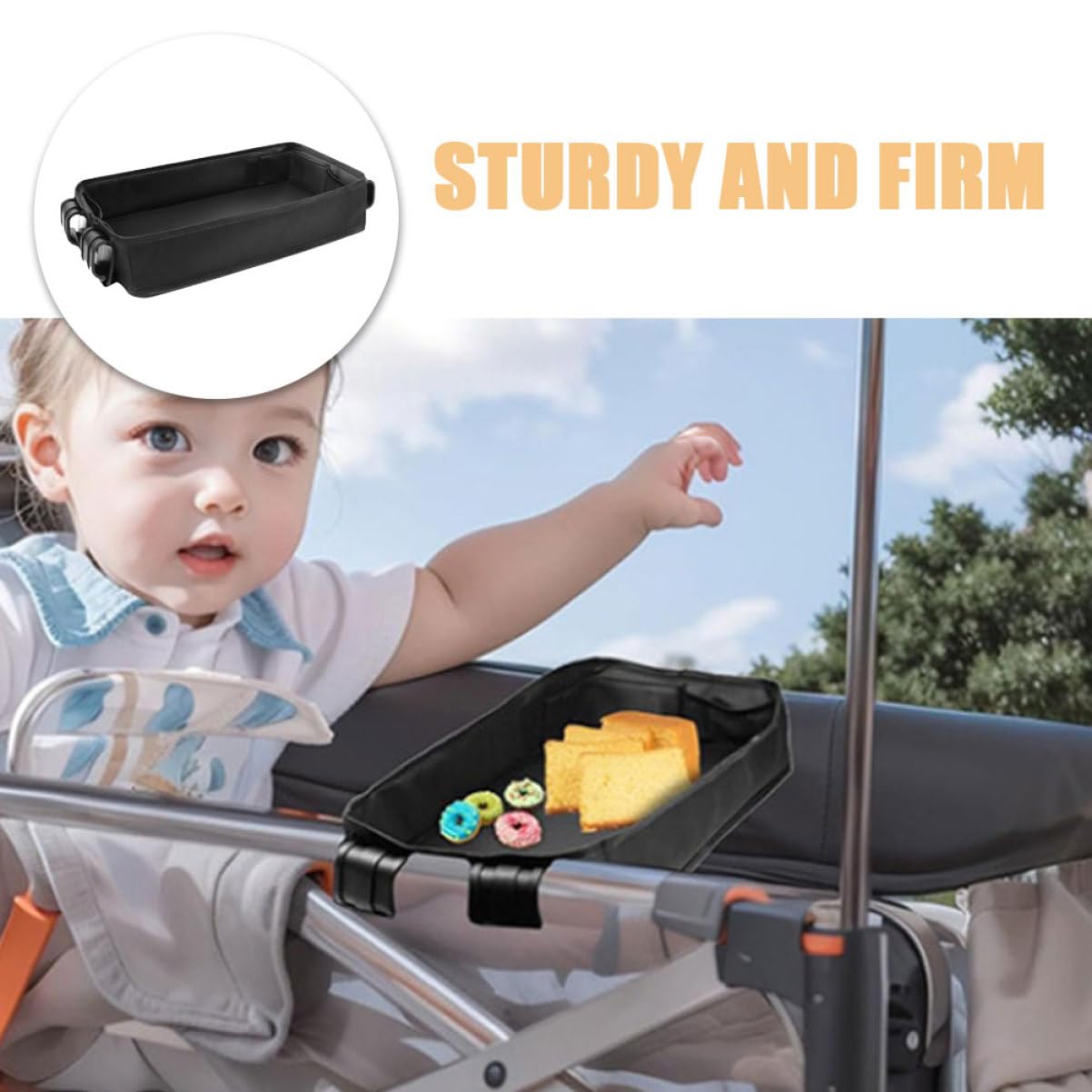 Poussette Accessoire Plateau Organisateur Avec Support De Gobelet Et Plateau Snack Pour Garçon Fille Et Garçon Fille Pratique Et Léger Pour Voyage