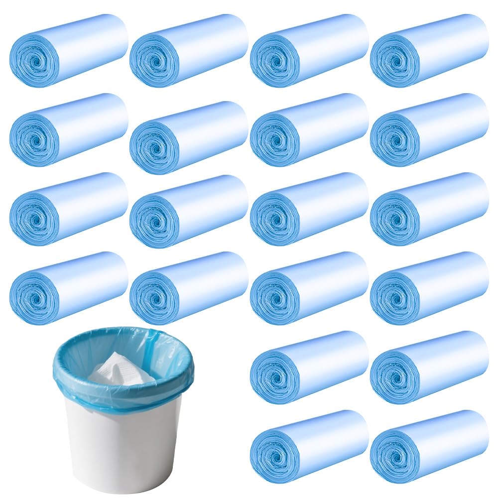 10L Pedal Bin Liners, 300 Count Bin Bags Small, Pedal Bin Bag Small Garbage Bags for Office Kitchen Bedroom Bathroom(Blue)
