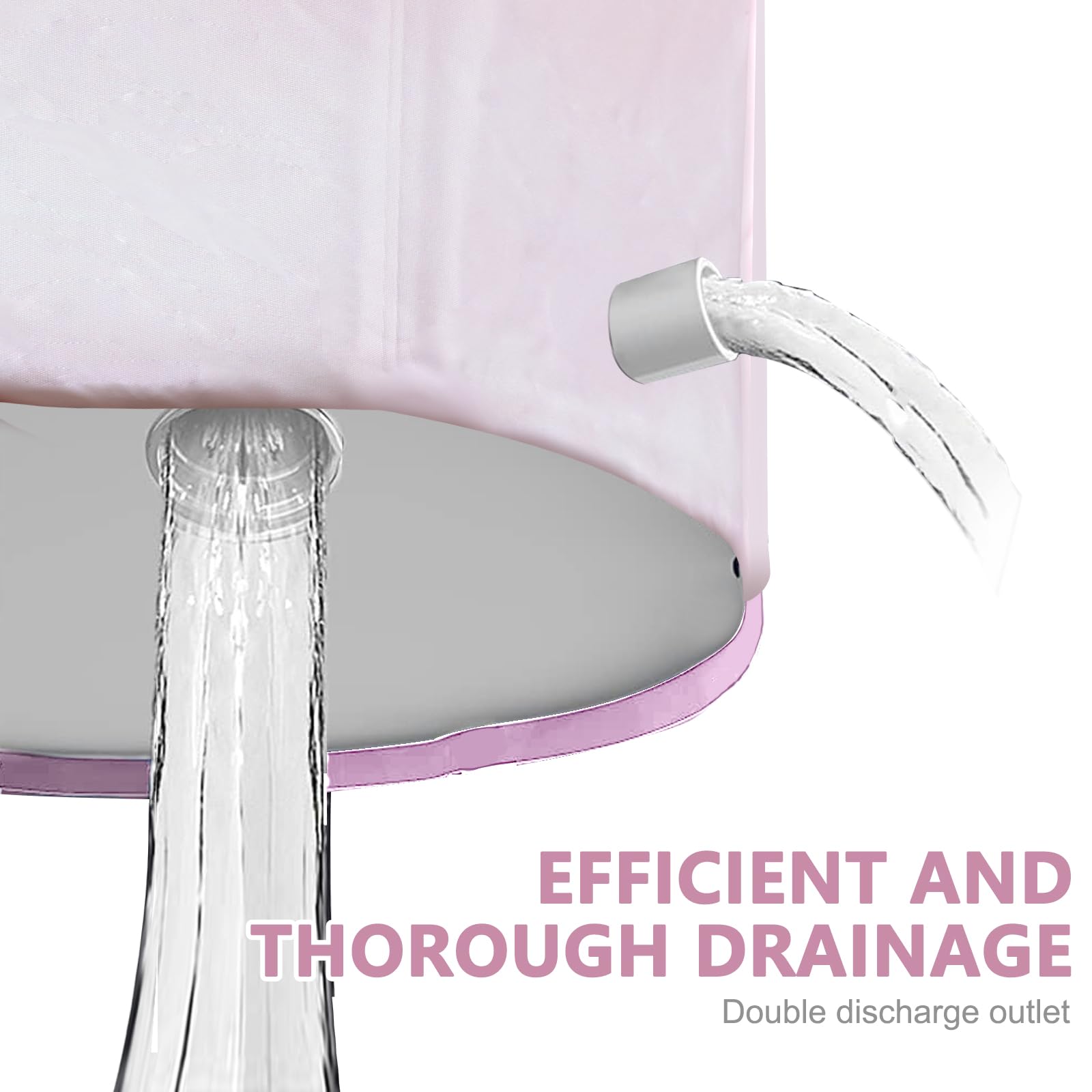 Vasca da bagno pieghevole, 70 x 60 cm, pieghevole, senza installazione, per sauna, doccia e bagno di ghiaccio, portatile, non gonfiabile (rosa)
