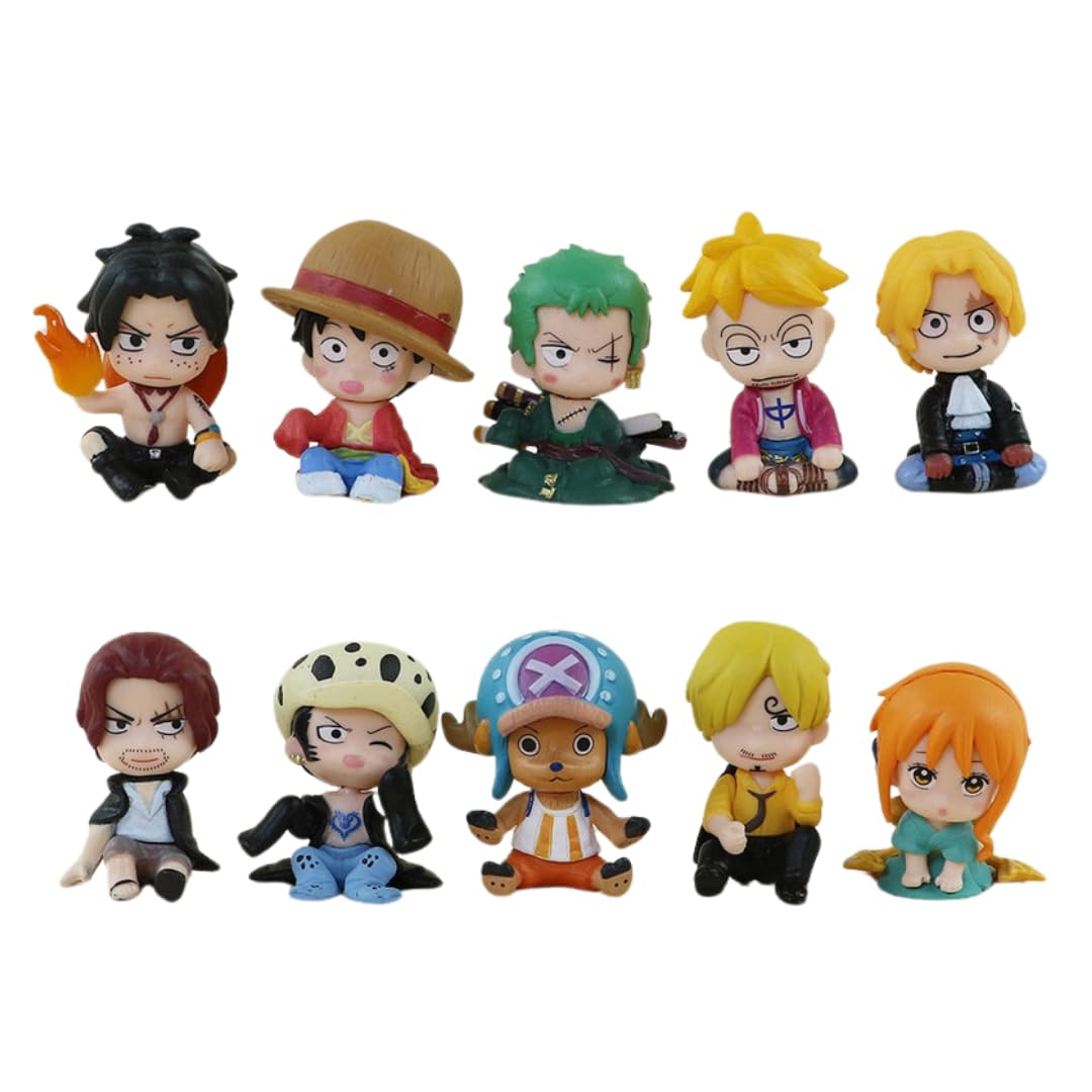 Kawaii Kart | One Piece Chibi Sitting Figures - Set of 10 | Cute and Quirky Anime Toy Gift Merchandise for Kids and One Piece Lovers (Height - 5 cm) (B0CWV81QMX) Amazon Price History, Amazon Price Tracker
