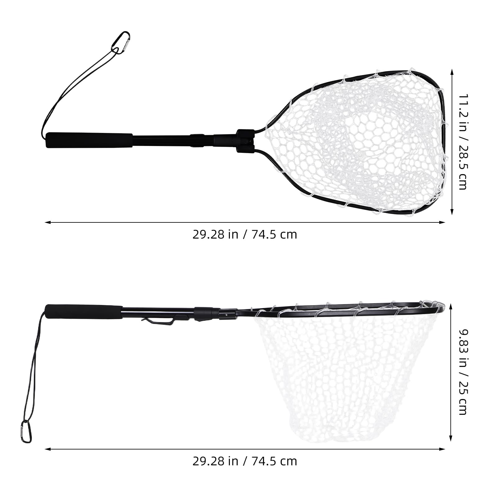 Red de Pesca Plegable con Malla de Silicona Ligera y Resistente para Pesca en Agua No Salada y Salada Adecuada para Camping