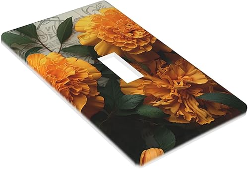 Miniatura 7 de Cubiertas de interruptor de luz de palanca individual, placa de pared de caléndula para interruptor de palanca individual, placa de pared decorativa