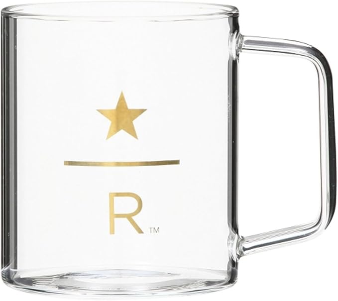 Amazon Co Jp Starbucks スターバックス スタバ グラスマグ 食器 ガラス 透明 クリア 金 ゴールド 耐熱 リザーブ Reserve 耐熱グラスマグ 355ml ホーム キッチン