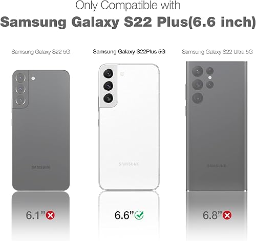 Miniatura 9 de SURITCH Funda para Samsung Galaxy S22 Plus, protector de pantalla integrado, protección de cuerpo completo, a prueba de golpes, resistente, delgada,