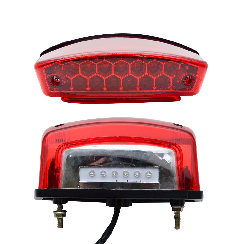 Baceyong 1x 12V Luces de Freno Traseras Universales para Motocicleta, Luz de Freno Trasera, Luz de Placa de Matrícula
