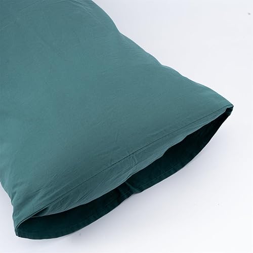 Miniatura 4 de Wonlynn - Funda de edredón color verde negruzco, tamaño Queen, 100% algodón lavado, tacto súper suave, cómodo, duradero y de fácil cuidado, juego de