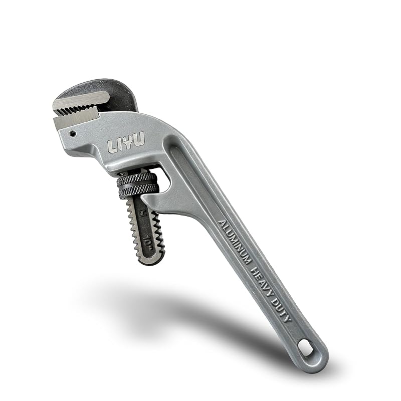 Chave para Tubos Offset LIYU de 25,4 cm, Corpo em Ferro Dúctil, Cabo de Alumínio e Mordente Temperado LH72011