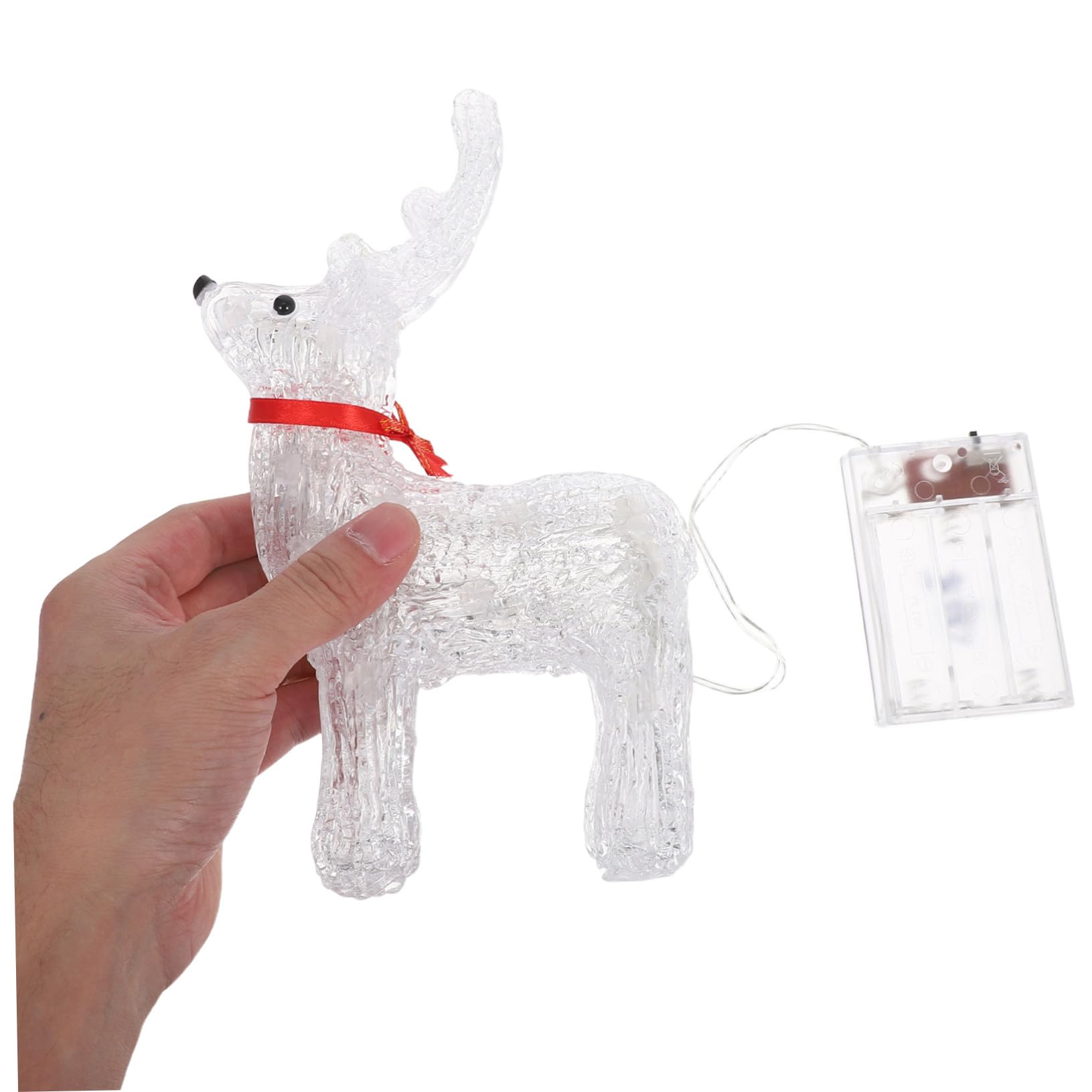 Toyvian Decoración de Ciervo Brillante Figura de Reno de Plástico Estatua de Mesa para Adorno Navidad Luz Decoración Festiva de Temporada Ventana del Hogar