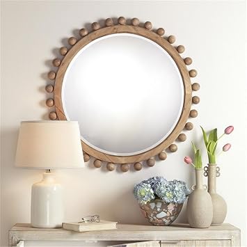 Overstock J&D Designs Brighton Beveled Transitional Fir Wood Mirror in Natural