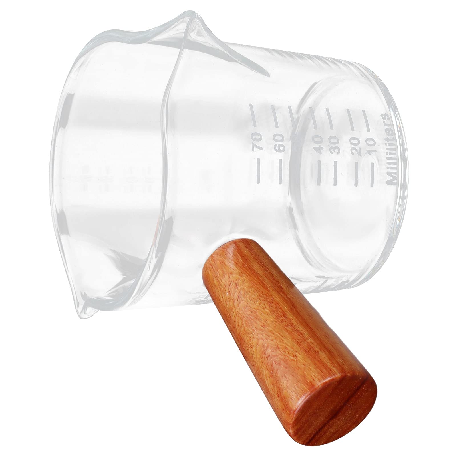 1 Verpakking Dubbele Tuiten Maatbeker Drievoudige Kan Melkbeker Met Houten Handvat 75 Ml Espresso Shotglazen Onderdelen Helder Glas Door Bcnmviku~p102662029