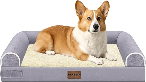 Miniatura 86 de Cama grande para perros ortopédica lavable: camas con almohada XL para perros grandes, sofá de espuma viscoelástica, impermeable, funda extraíble