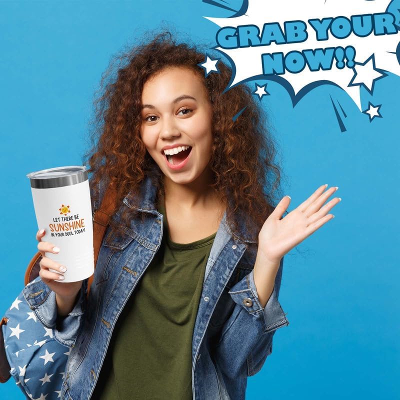 Miniatura 6 de Friendship Tumbler 20oz White -Let There Be Sunshine - Bestie BFF Soul Sister Women Bwst Friend Anniversary Squad Couple Neighboor Long Distance