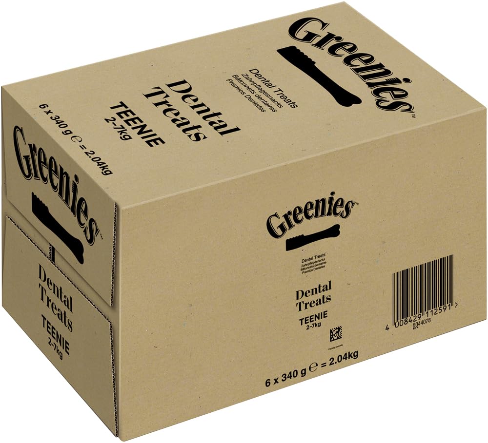 GREENIES Zahnsticks für sehr kleine Hunde von 2 bis 7 kg – 258 Kaustäbchen (6 x 340 g) – Leckerli Zertifiziert von Tierärzten für die Mundhygiene bei Hunden, frischem Atem