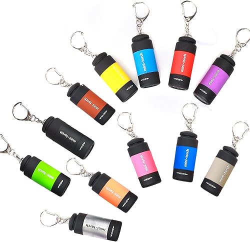 Mini llavero recargable, linterna LED pequeña colorida para niñosadultos, senderismo, campamento, linterna de bolsillo impermeable para niños para