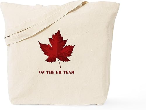 CafePress On The EH Team Oh Canada - Bolsa reutilizable de lona color beige natural