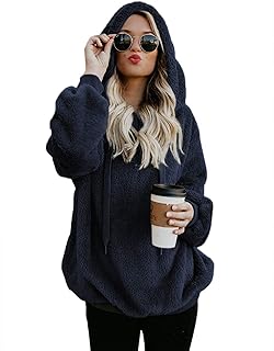 Sudadera con capucha para mujer, de forro polar, para otoño e invierno, cálido, manga larga, monocolor, informal