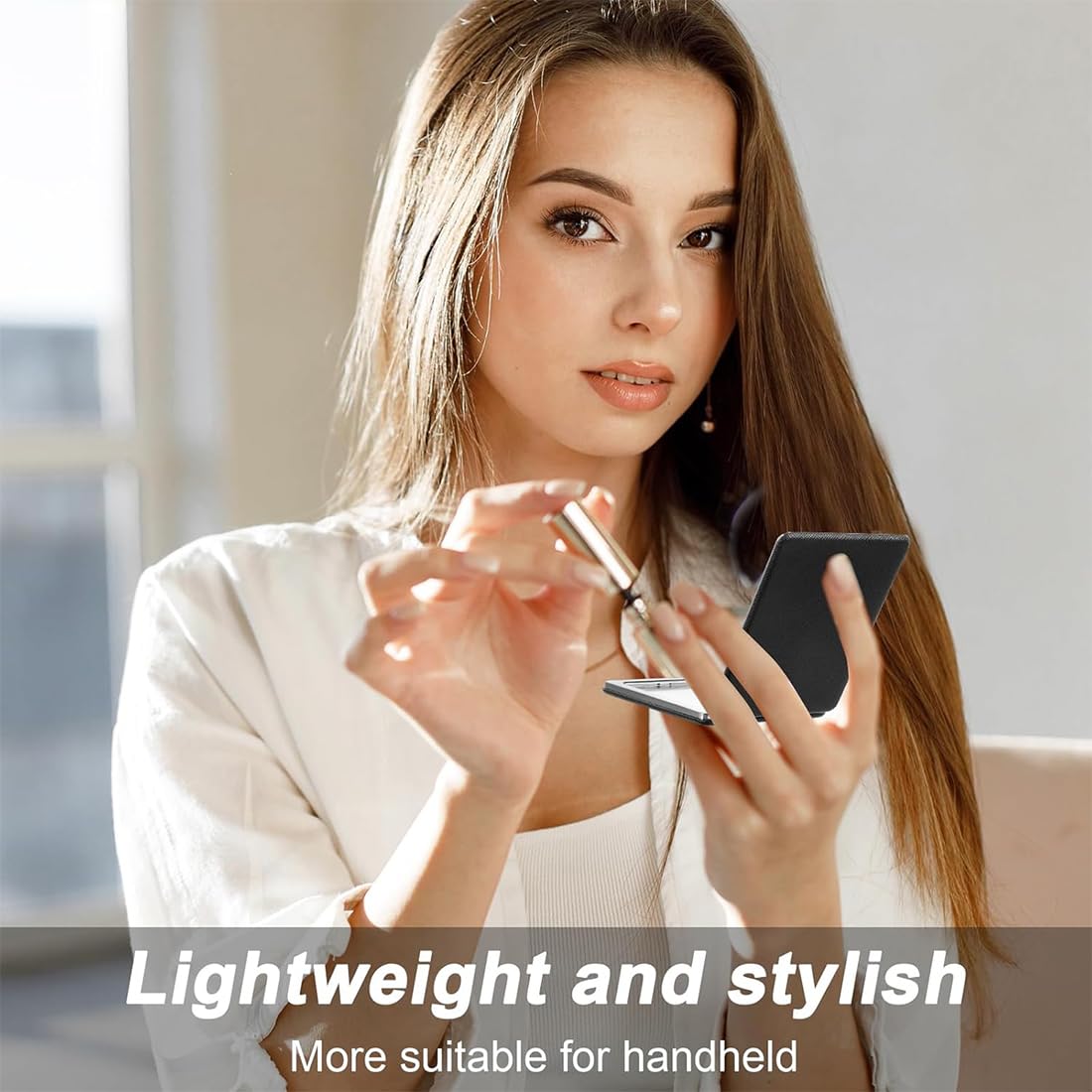 2pcs Specchio da Viaggio Portatile con Ingrandimento, Specchio da Viaggio a due Lati Trucco, per il trucco Specchio per il trucco professionale bifacciale,piccolo specchio tascabile