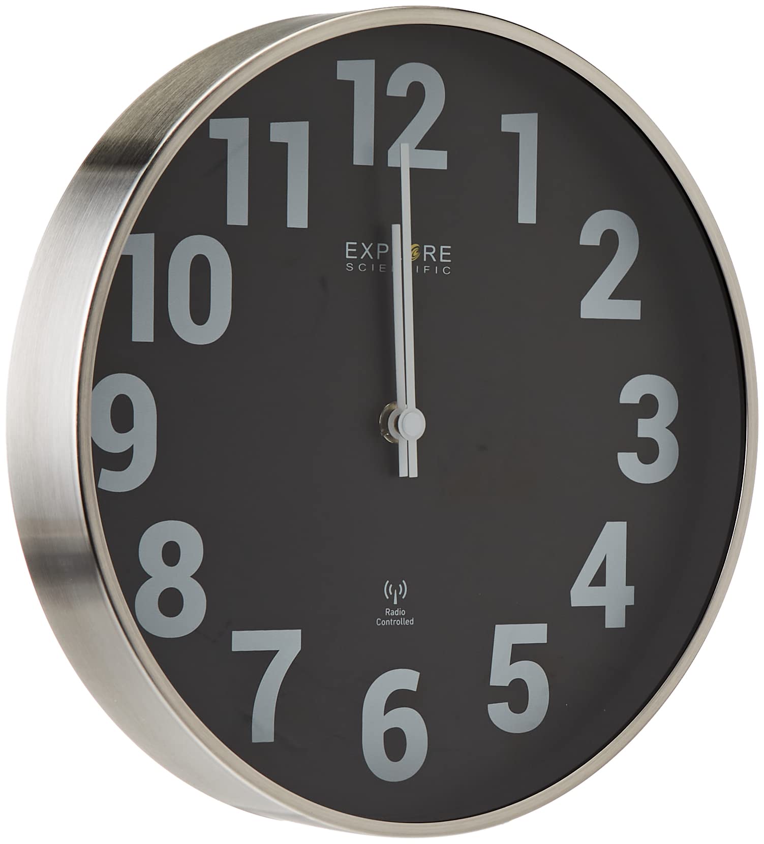 Renkforce E1003R Orologio Da Parete Radiocomandato – 17x6 Cm – Colore Argento – Con Ventose Per Superfici Lisce – Adatto A Bagno E Umidità