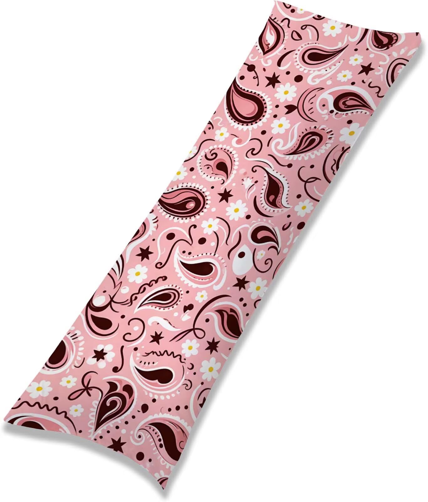 Rosa-4 Federe Cuscino Letto 55 x 160 cm, Grande Cuscini per Divano Lino, | Doppia Faccia Stampa, Abstract-2 Fodera per Cuscino Decorativa, con Cerniera, Cuscino per Dormire Sul Fianco j-130