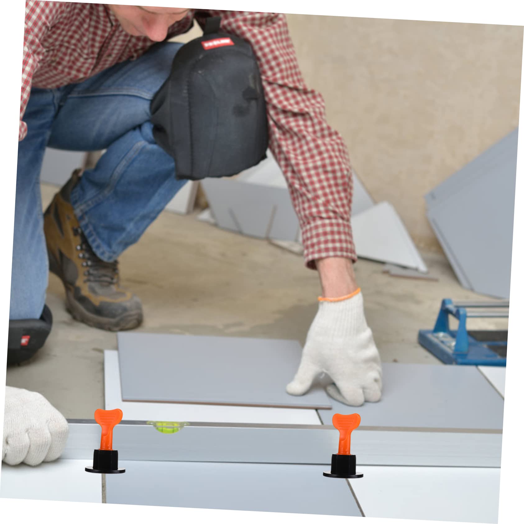 WOONEKY 100piezas Nivelador De Azulejos Espaciador De Baldosas Kit De Herramientas Reutilizables Sistema De Nivelación De Azulejos