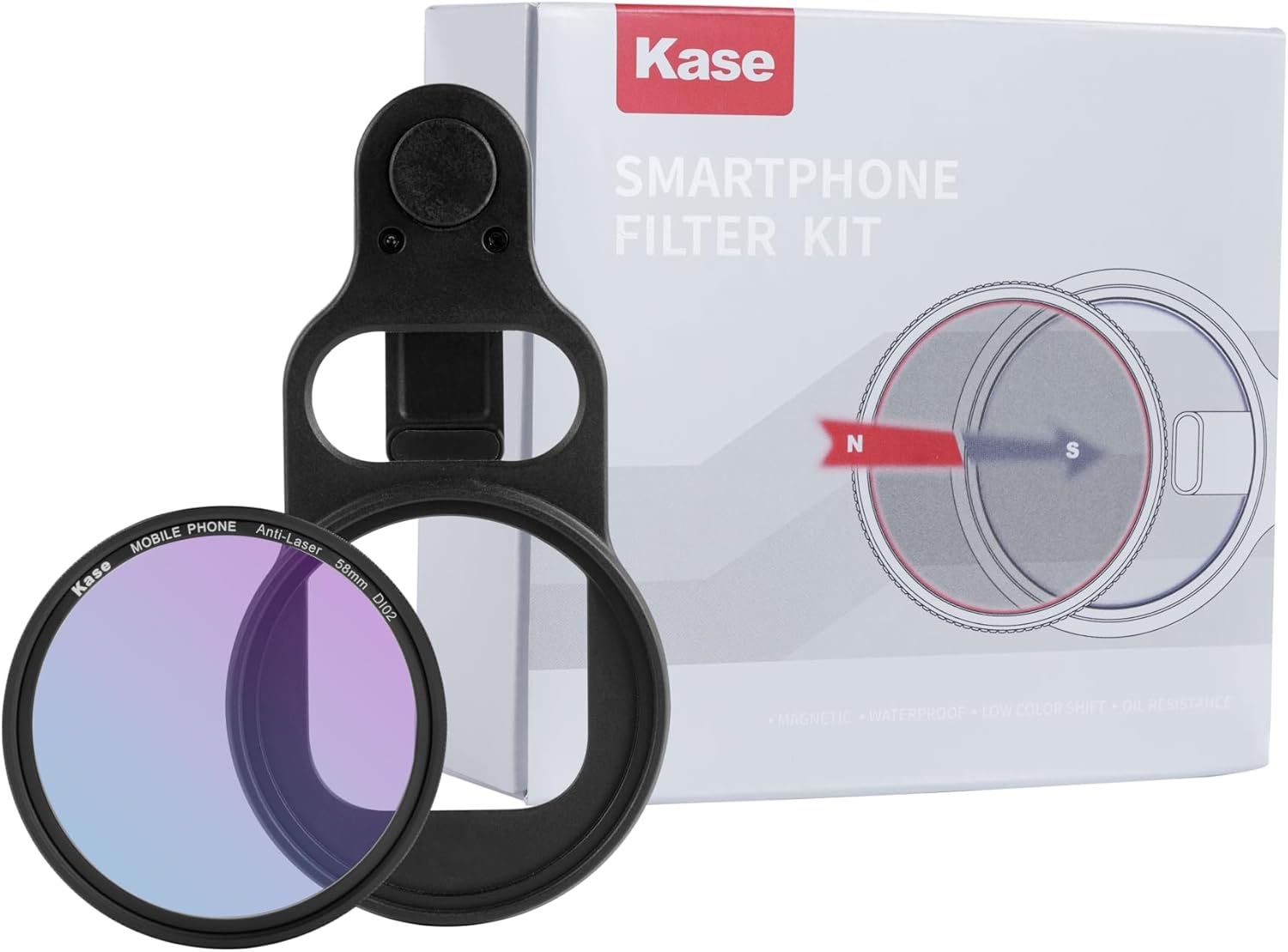 Kase 58mm Smartphone Magnetic Filter Compatible with iPhone 16 15 14 (Anti-Laser)