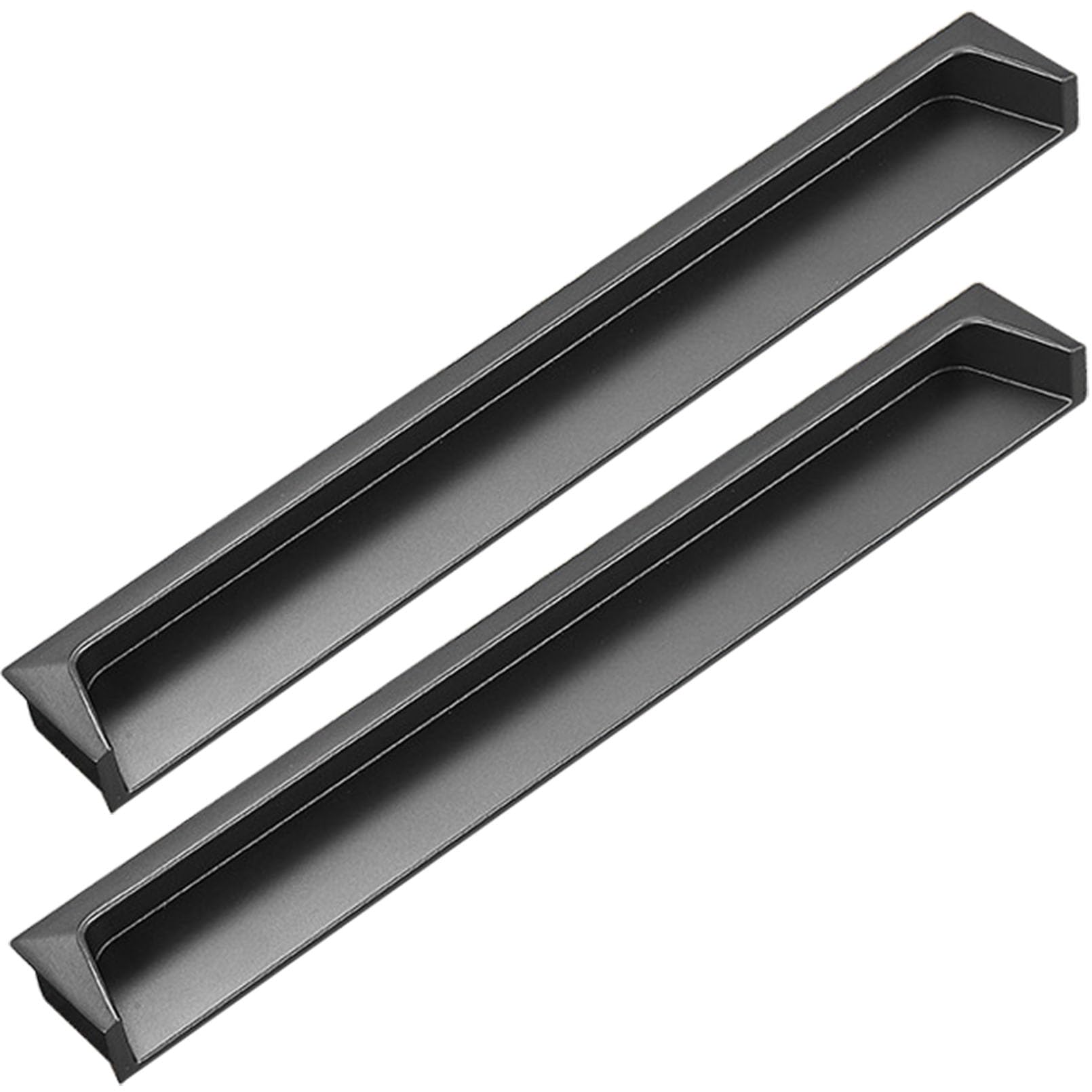 Xiaodanhua Grey Concealed Bathroom Cabinet Handles Zinc Alloy Furniture Decoration Pulls Embedded Wardrobe Door Pull Handles Drawer Pulls (Hole Distance 96Mm)