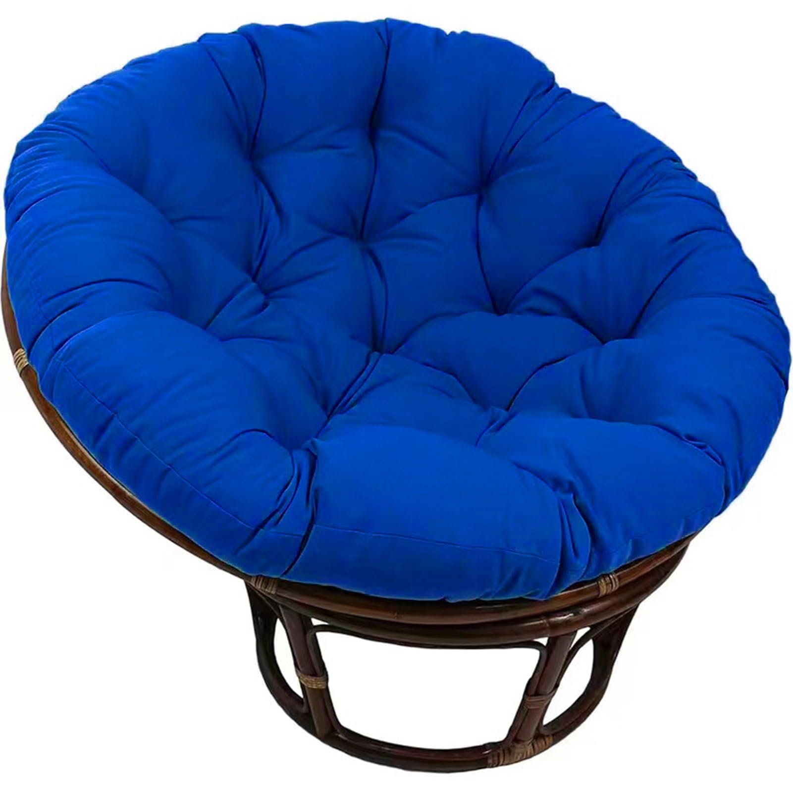 QVQV Large Round Papasan Chair Cushion, Thick Outdoor Rocking Chair Cushion, Rattan Hanging Basket Cushion, Egg Nest Replacement Pad (Blue 3, 60 * 60cm)