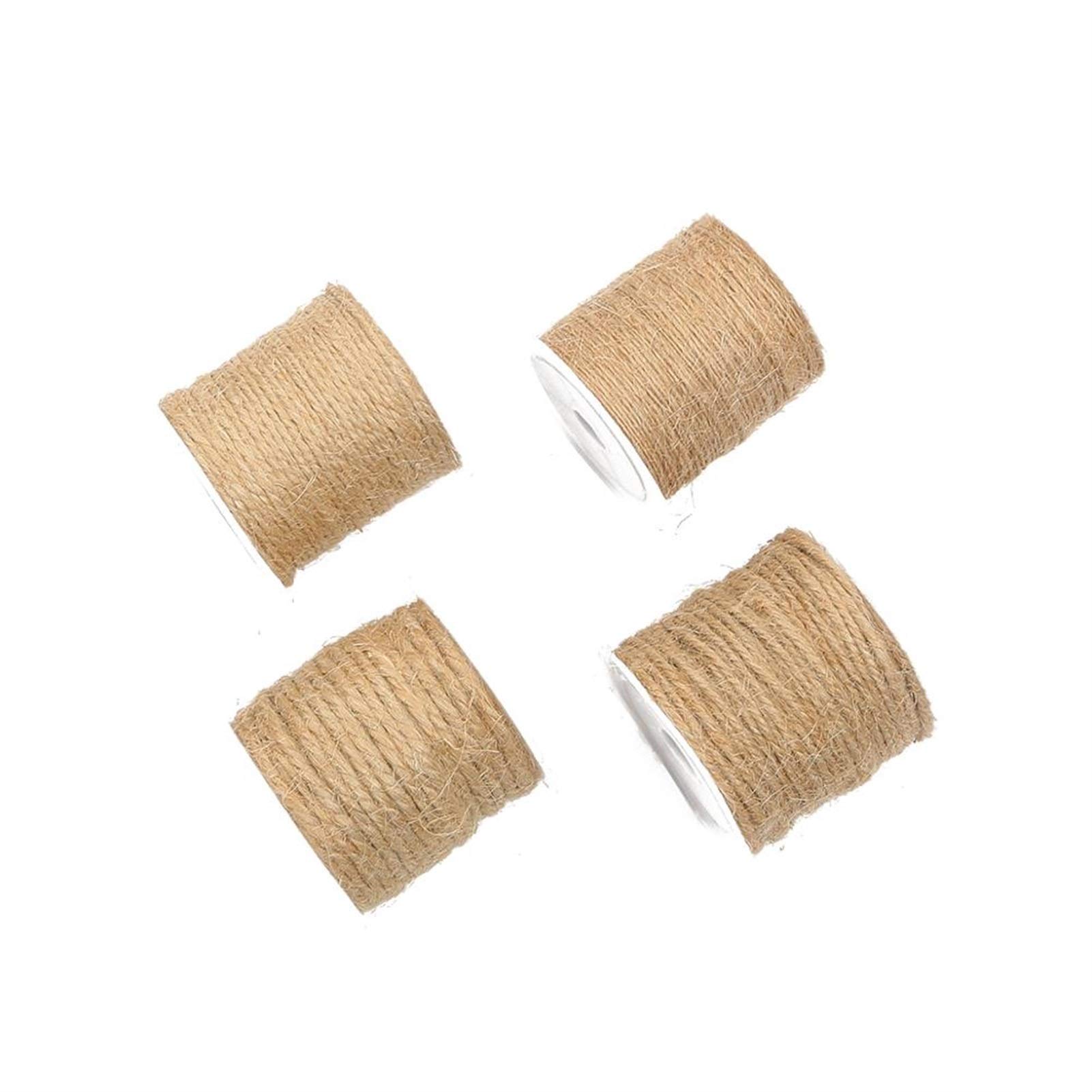 Zkenshan-Natural Jute Twine 5-15Meter Natural Burlap Jute Twine Cord Hemp Rope String Gift Packing Strings Christmas Event Party Supplies, Natural Jute Fiber (Color : Style 04)