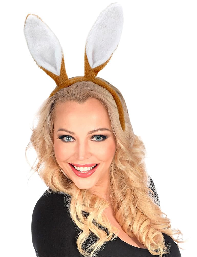 Widmann 51953 - Headband with Rabbit Ears, Brown, Animal, Rabbit, Theme Party, Carnival - Image 3