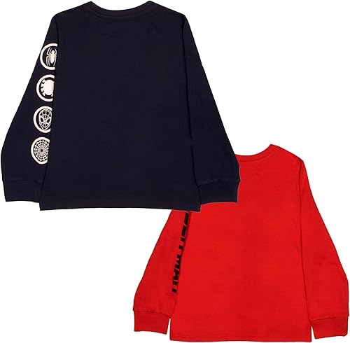 Miniatura 2 de Marvel Spider-Man and Avengers - Juego de 2 camisetas de manga larga para niños, Spiderman y Avengers para niños