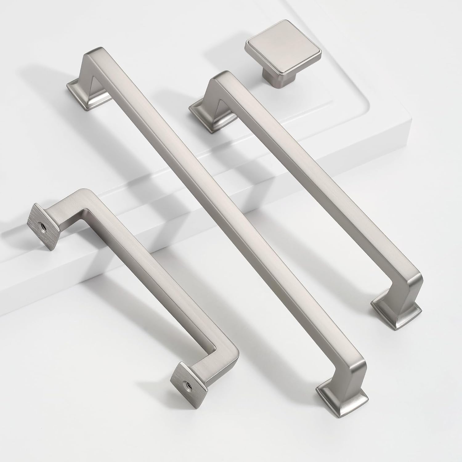 6 Pack Matt Brushed Nickel Cabinet Knobs, Solid Zinc Alloy Drawer Knobs for Kitchen Cabinets, Bathroom and Dressers