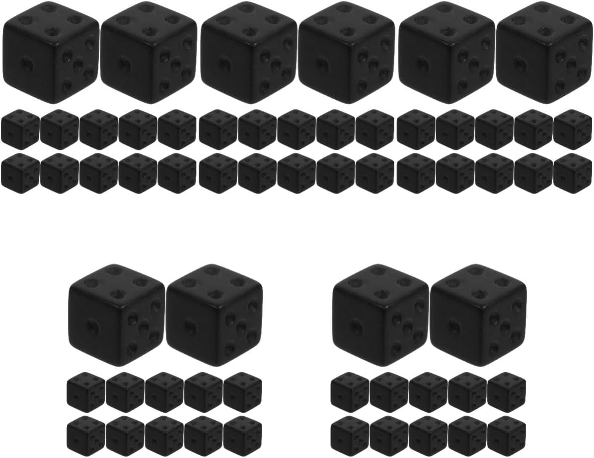 BESPORTBLE 150pcs Frosted Black Game Dice Acrylic Dices for Board Game Replacement for Parties Family Gatherings and Classroom Activities