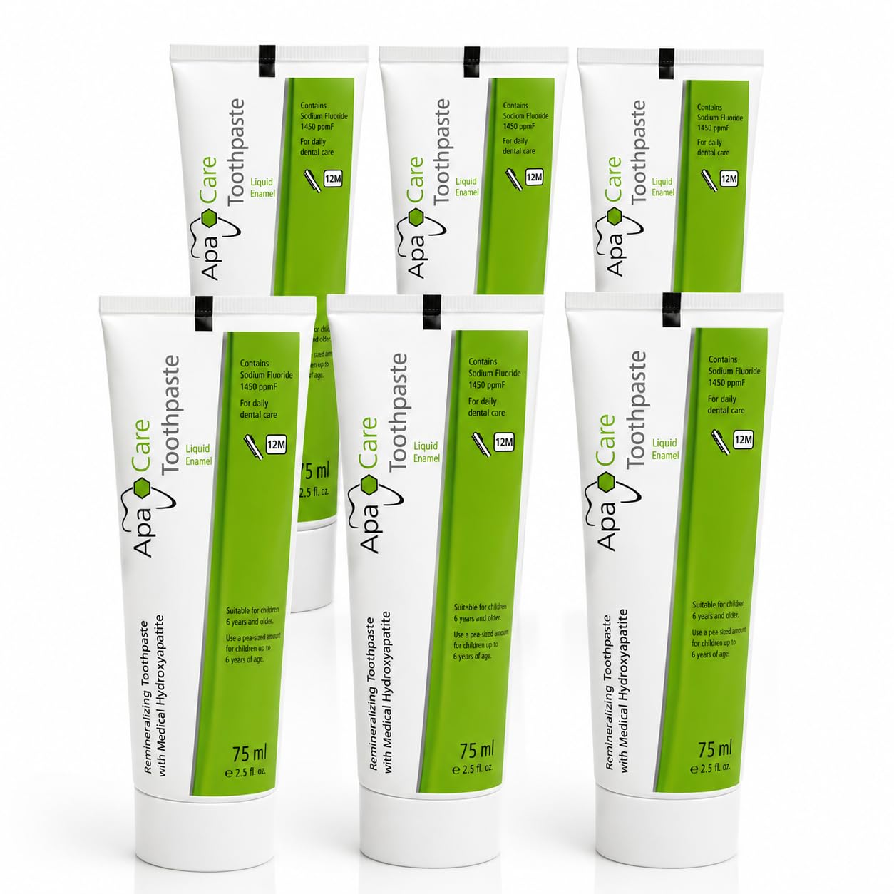 6 x ApaCare Remineralizująca pasta do zębów 75 ml (6 x 75 ml)