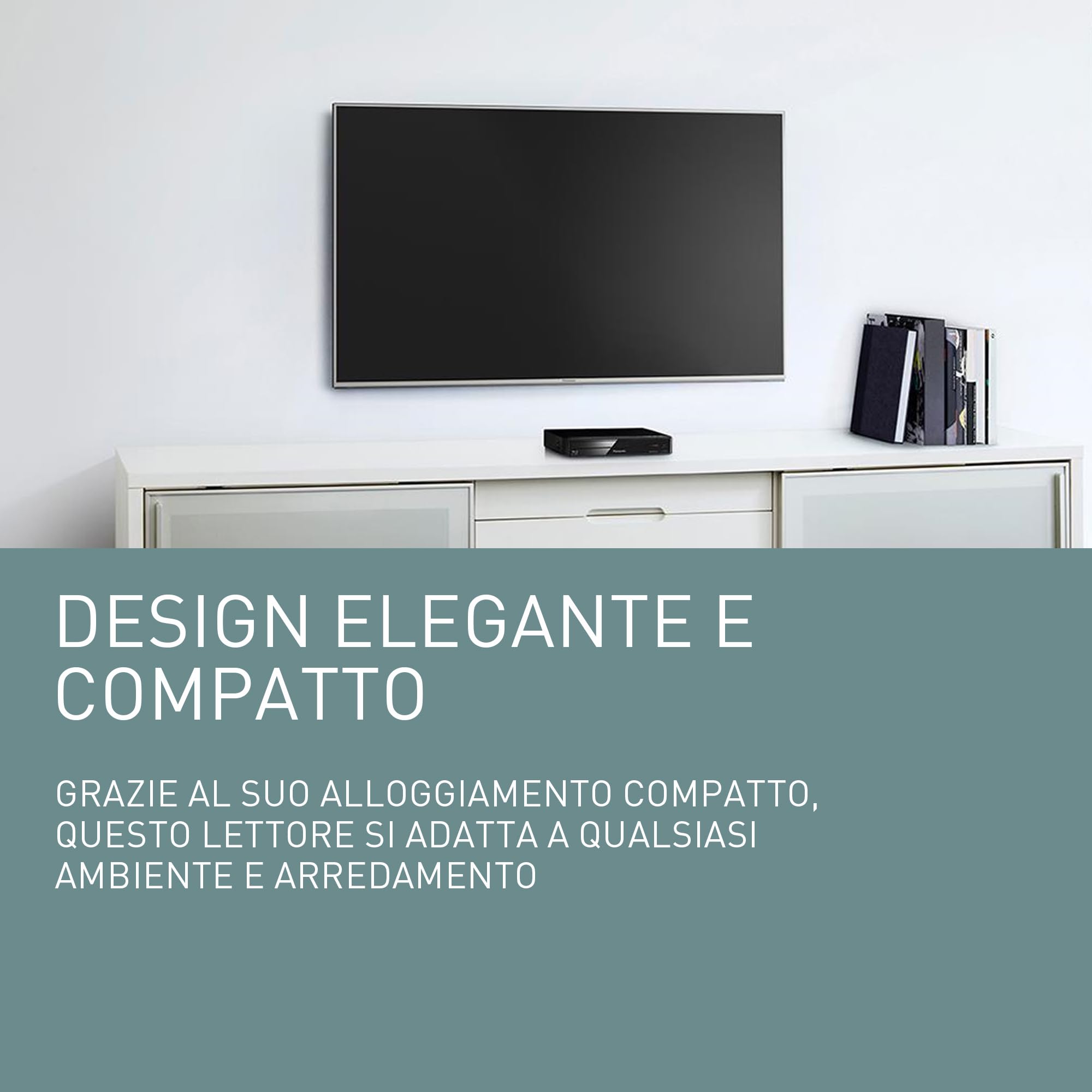 Panasonic DMP-BD84EG-K Lettore Blu-ray Disc/DVD 2D Smart Network, App Internet, Audio ad Alta Risoluzione, Riproduzione HDD Esterno, USB, Ethernet, Design Compatto, Nero