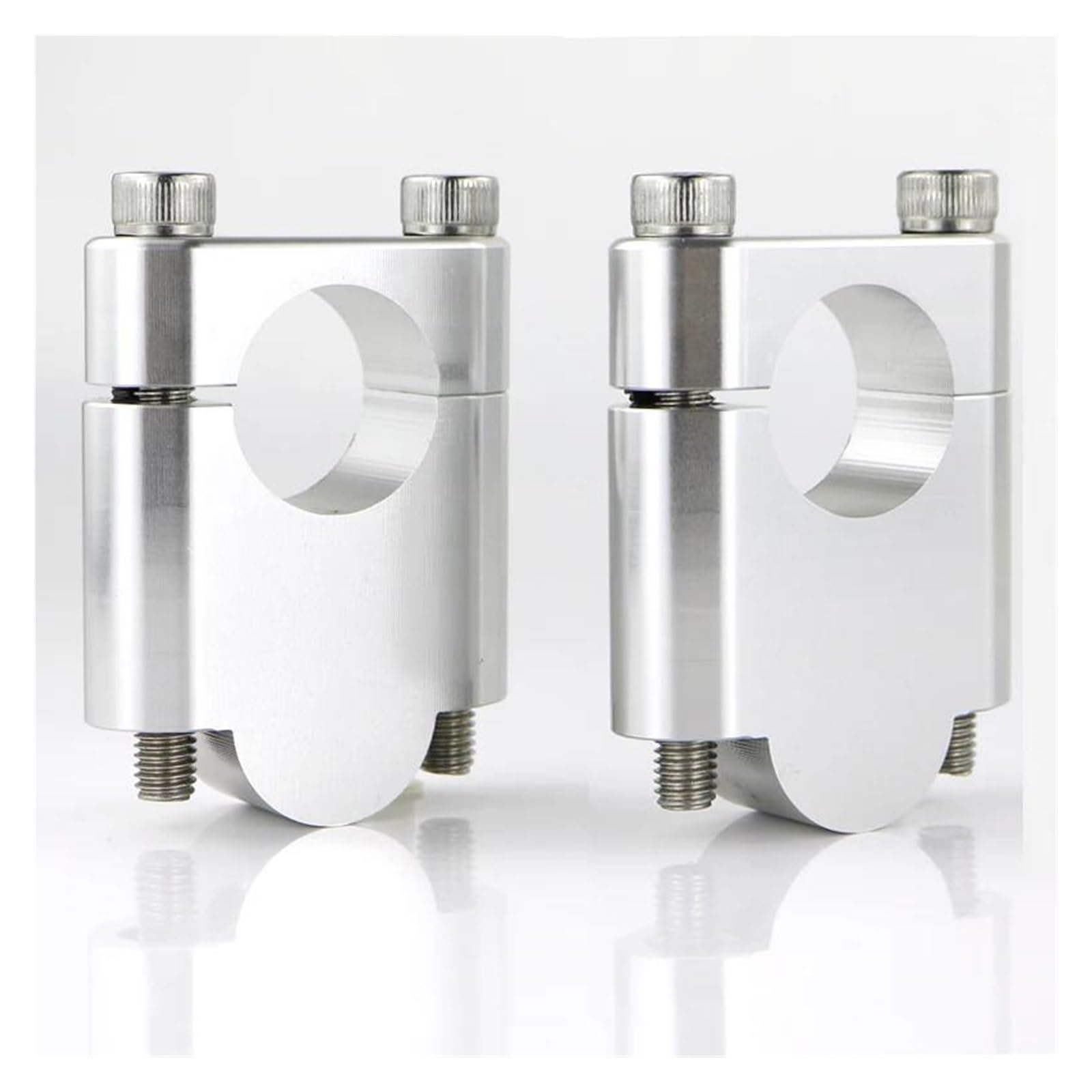 Foymgmspap Silver Riser 40Mm Handlebar Riser Fat Bar Risers Clamps Universal 28 Mm 1 1/8" Bars Riser Clamp(Silver Riser 40Mm)