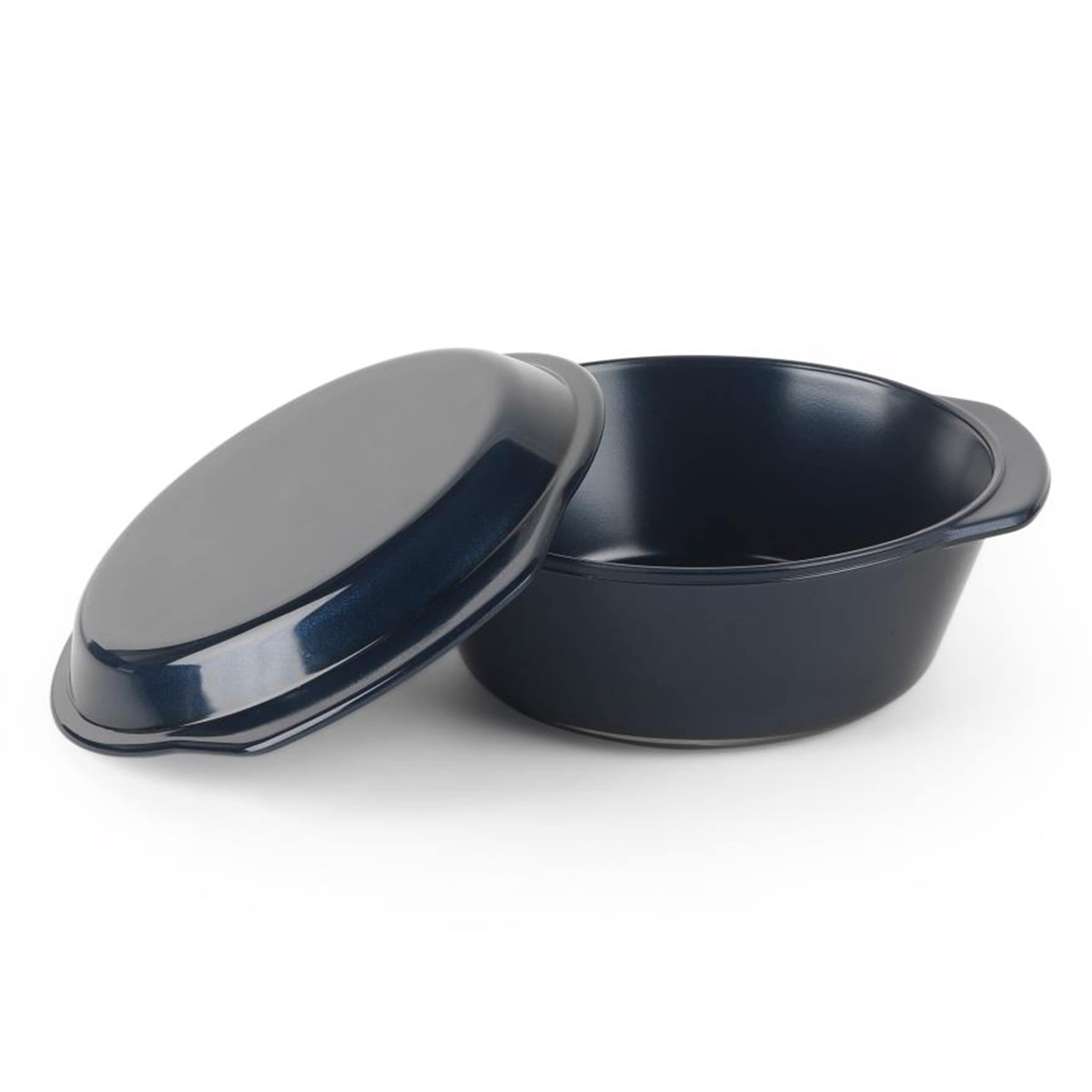 Progress BW11681WK Thermo Glass Casserole Dish With Handles, Microwave & Dishwasher Safe Large Baking Dish, Triple Layer Technology, Freezer To Oven To Table Bakeware, For Meal Prepping, 1 L, Navy