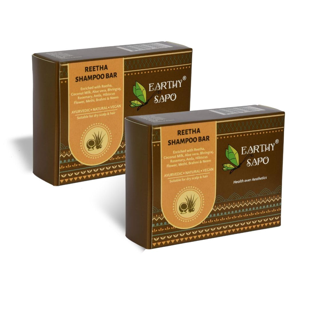 Reetha Shampoo Bar for Dry Hair (100g, Pack of 2) | Ayurvedic Soap with Reetha & Coconut Milk | Gentle, Nourishing & Moisturising | Vegan, Paraben-Free & SLS/SLES-Free